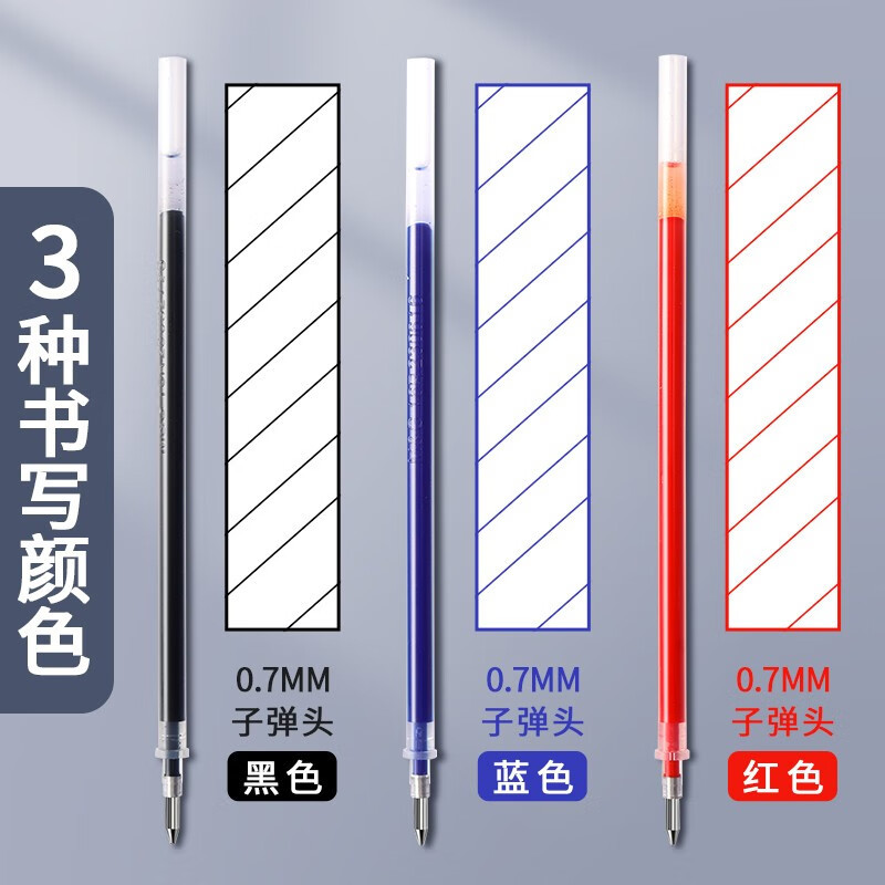 晨光(M&G)MG6128黑色中性笔笔芯 0.7mm水笔芯 20支/盒 碳素笔笔芯签字笔替芯 黑笔芯 水笔芯