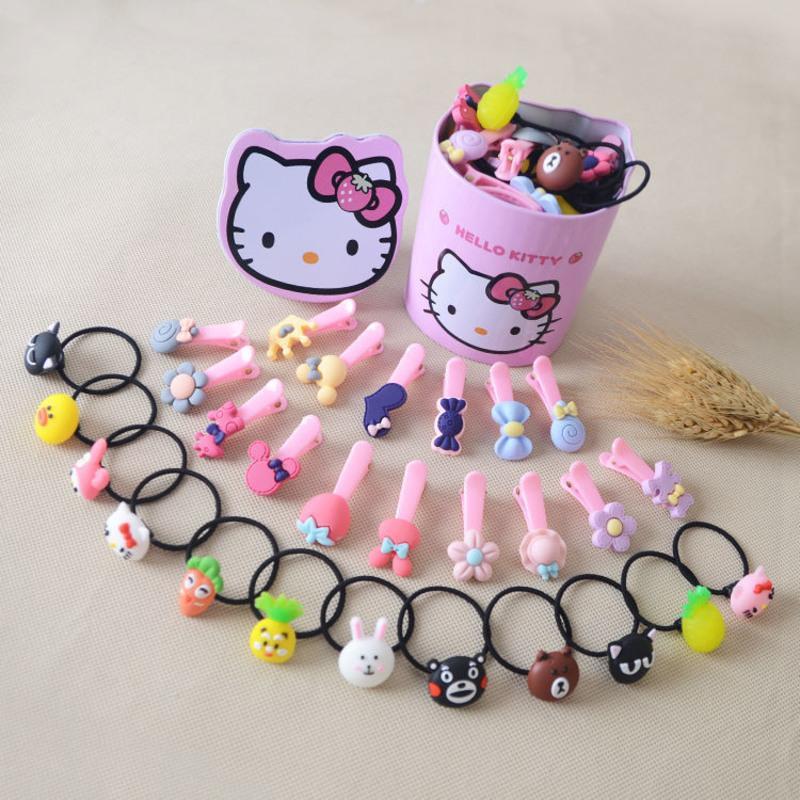 发饰发夹头花饰品公主发圈头绳宝宝皮筋不伤发公主发卡 20个卡通鸭夹