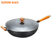 苏泊尔(SUPOR)大容量真不锈轻质爆炒铁锅无涂层防锈耐磨炒菜锅FC36R7 36cm