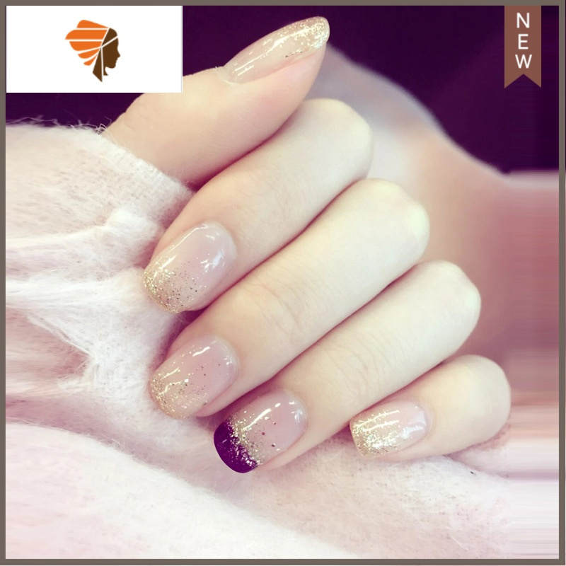 新娘可卸美甲贴片假指甲成品女可拆卸酒红穿戴甲片贴持久摘戴结婚三维