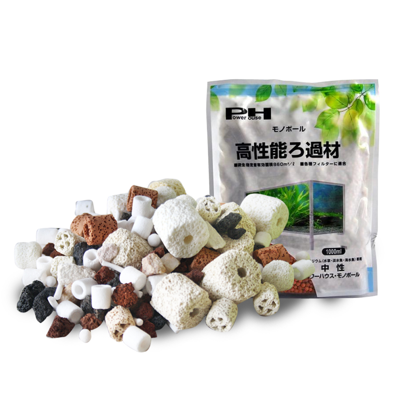 PH鱼缸水族养水滤材生物环麦饭石石英球火山岩吸氨石陶瓷环高清大图