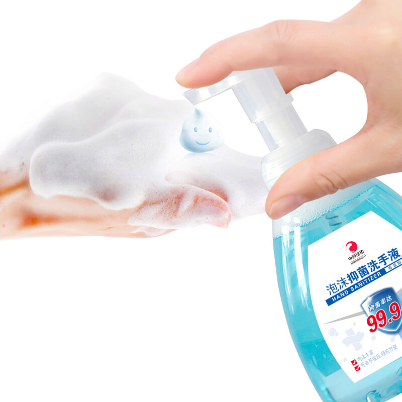 洁柔 家庭温和泡沫抑菌99.9%洗手液手感绵密450ml瓶 1瓶CY450-01高清大图