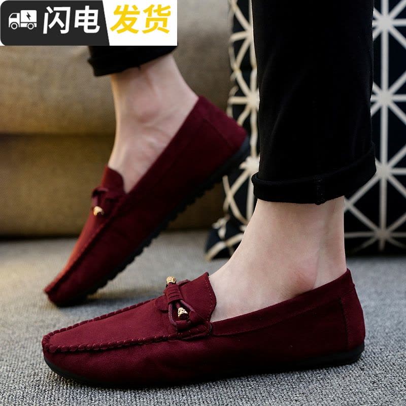 2022秋季新款豆豆鞋男士百搭个性社会小伙韩版潮流透气休闲皮鞋启如休闲鞋休闲鞋图片