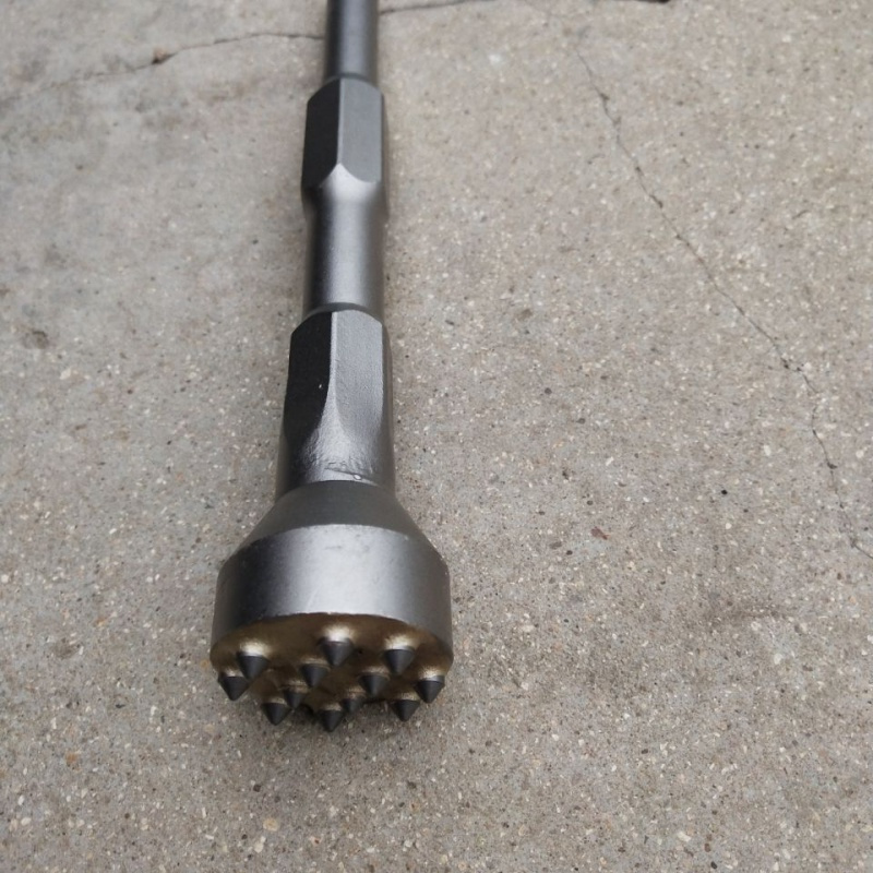 电锤用凿毛锤头,合金花锤头,混凝土涨模打平专用 35体12点带柄