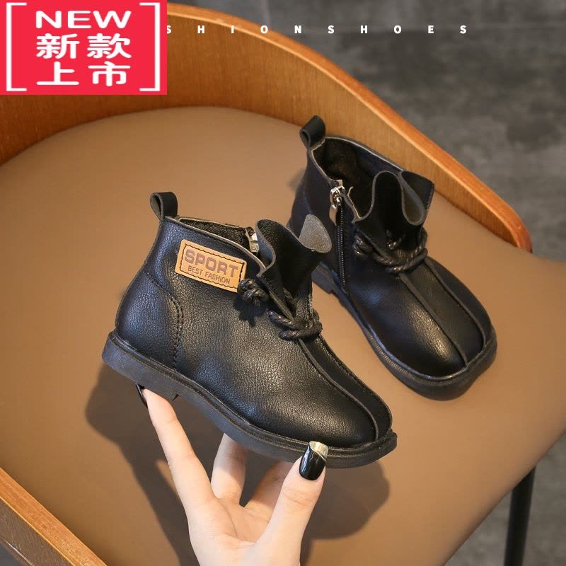 可莉允女童短靴2022秋季新款童靴儿童皮鞋公主靴小女孩软底单靴宝宝皮靴靴子图片