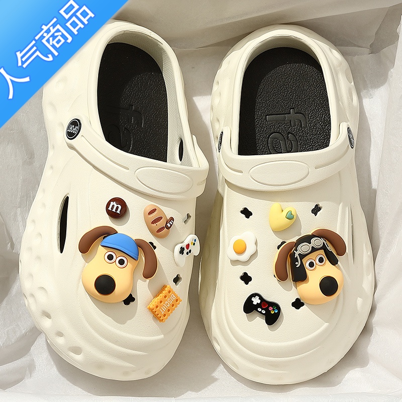 SUNTEK洞洞鞋女款外穿凉鞋2023新款包头厚底防滑网红沙滩凉拖鞋女士夏季高清大图