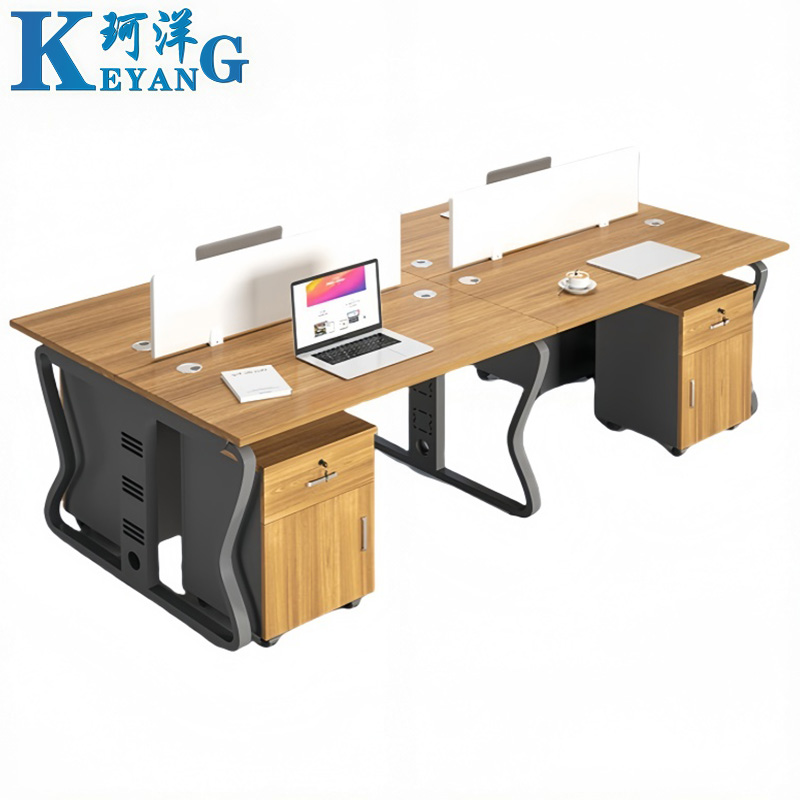 珂洋 屏风办公桌 四人位含柜 套高清大图