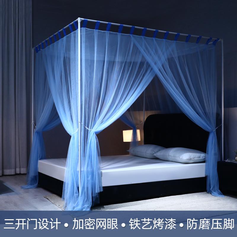 家柏饰(CORATED)新款三开落地蚊帐廷1.5m1.8m床公主风家用烤漆支架加密1.2米高清大图