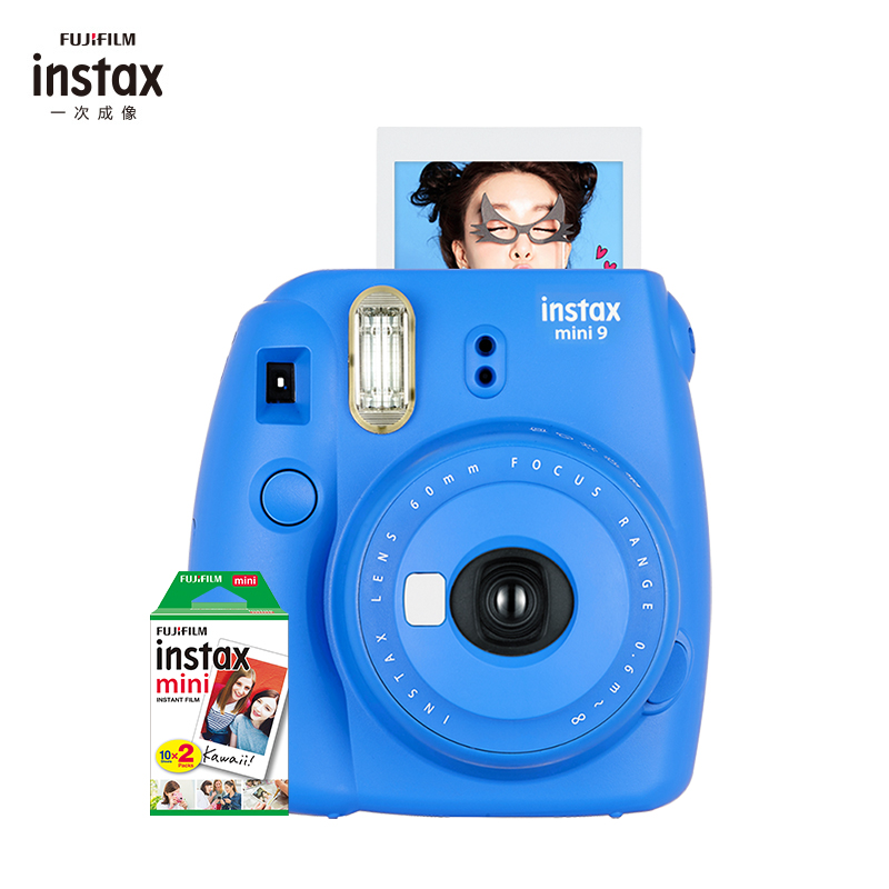 富士(FUJIFILM)INSTAX 拍立得 相机 一次成像相机 mini9 海水蓝色套装 胶片相机 含20张胶片
