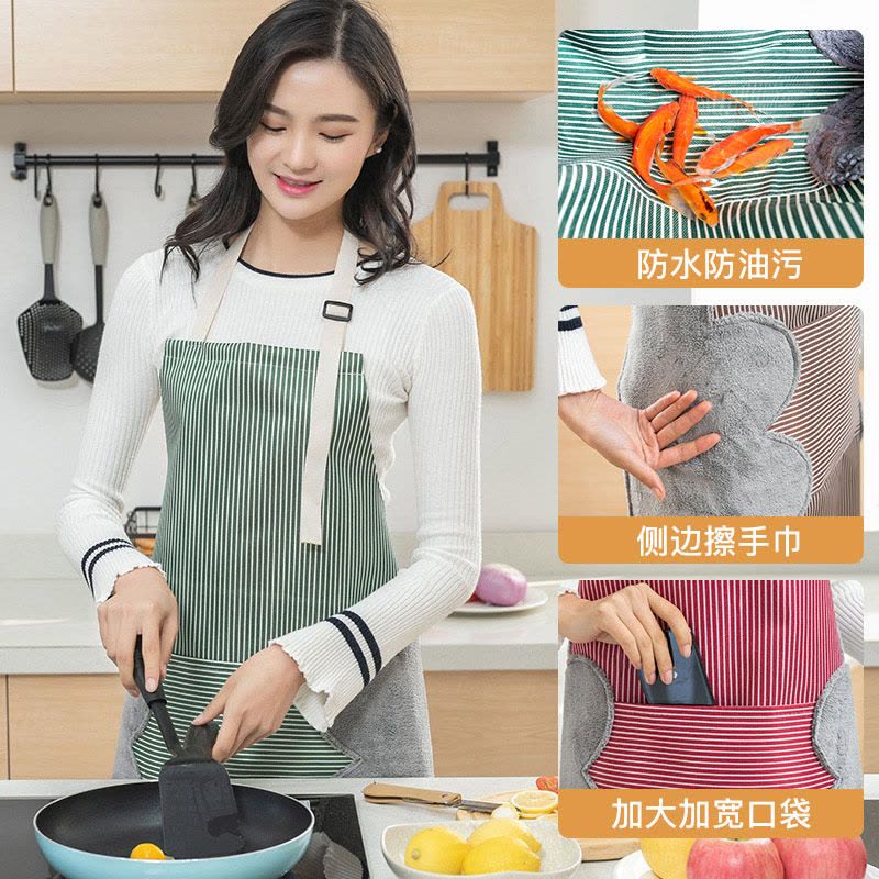 可擦手围裙可爱日式防水防油工作做饭罩衣厨房时尚家用成人女围腰图片