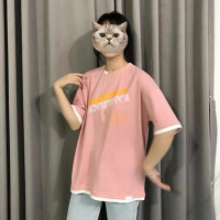 2021夏季新款韩版印花字母短袖T恤女原宿bf风个性百搭上衣_抹胸_M86-105斤