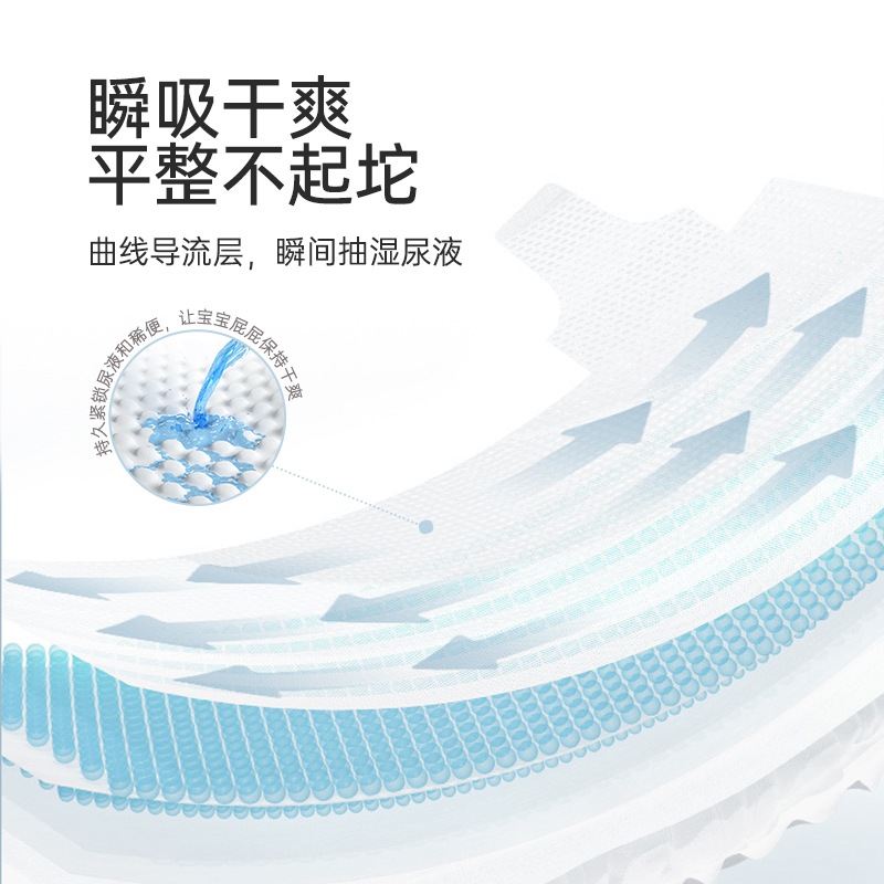 松达纸尿裤婴儿尿不湿 护臀防侧漏超薄吸收干爽透气大吸量宝宝尿裤 L码试用装3片