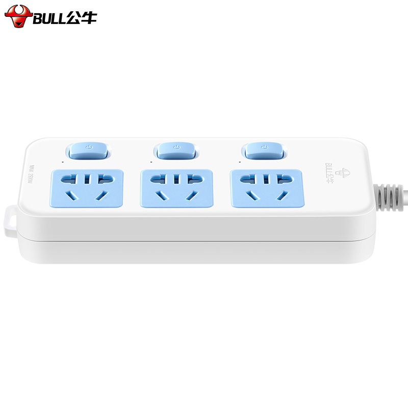公牛(BULL)GN-314 插座/插线板/插排/排插/接线板/拖线板 3位分控全长1.8米 2个装