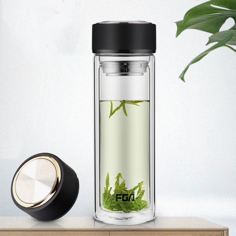 富光玻璃杯wfb1020500男女士带茶隔便携创意双层泡茶玻璃水杯视频