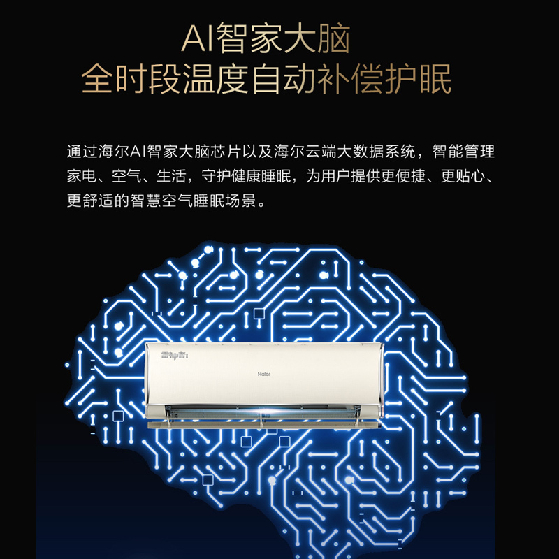 海尔空调(Haier)1.5匹 变频 新一级能效KFR-35GW/C2KEA81U1(羊脂玉)雷神者睡眠空调