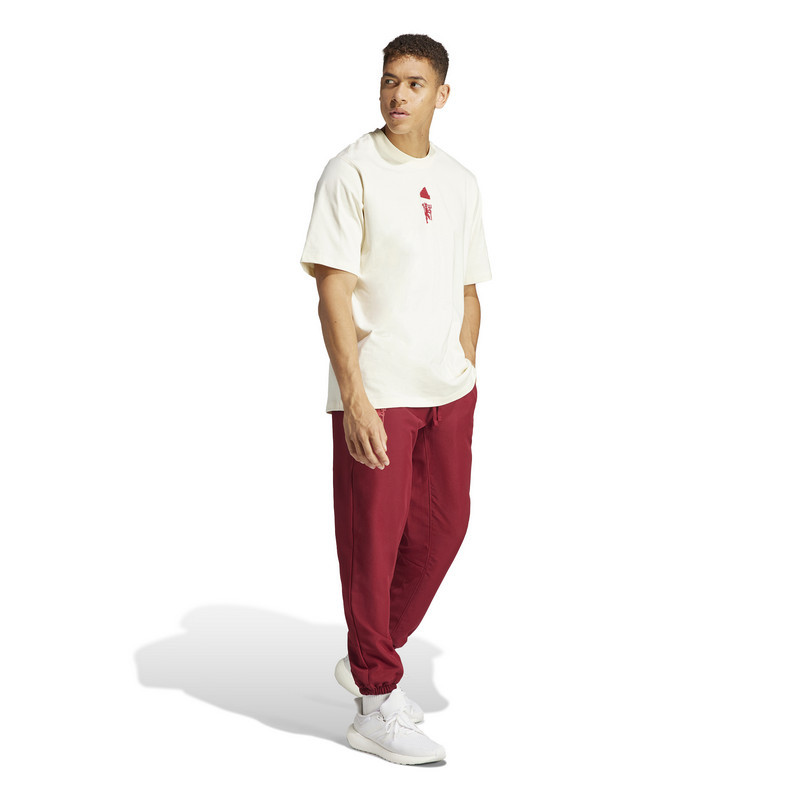 adidas Manchester 曼联足球休闲文化运动圆领短袖T恤 男款 乳白色 IA8552