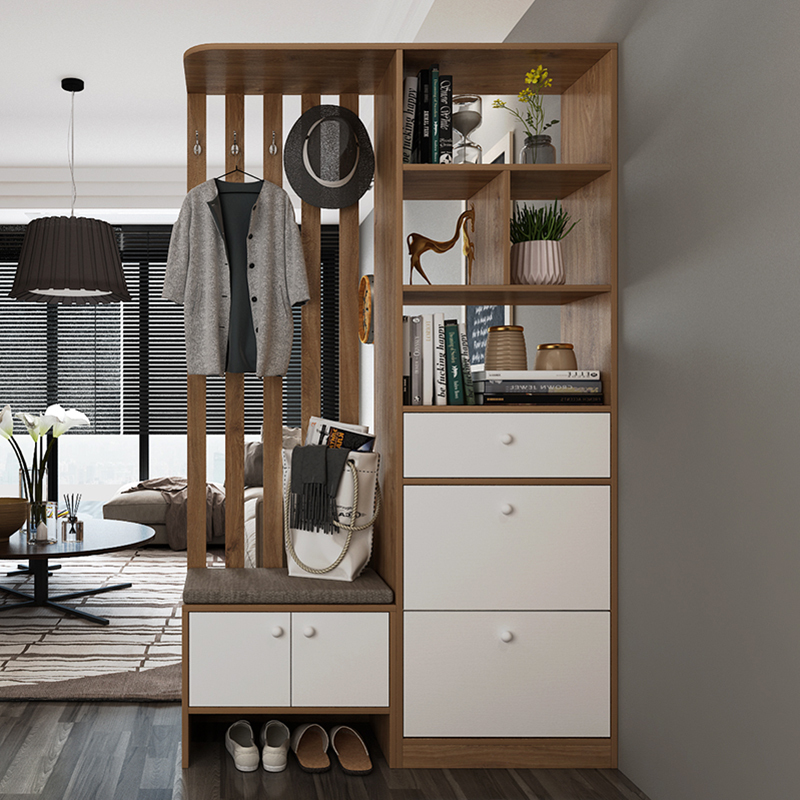 翻斗鞋柜小户型闪电客入户玄关隔断柜间厅柜北欧厅柜衣帽架换鞋凳c款