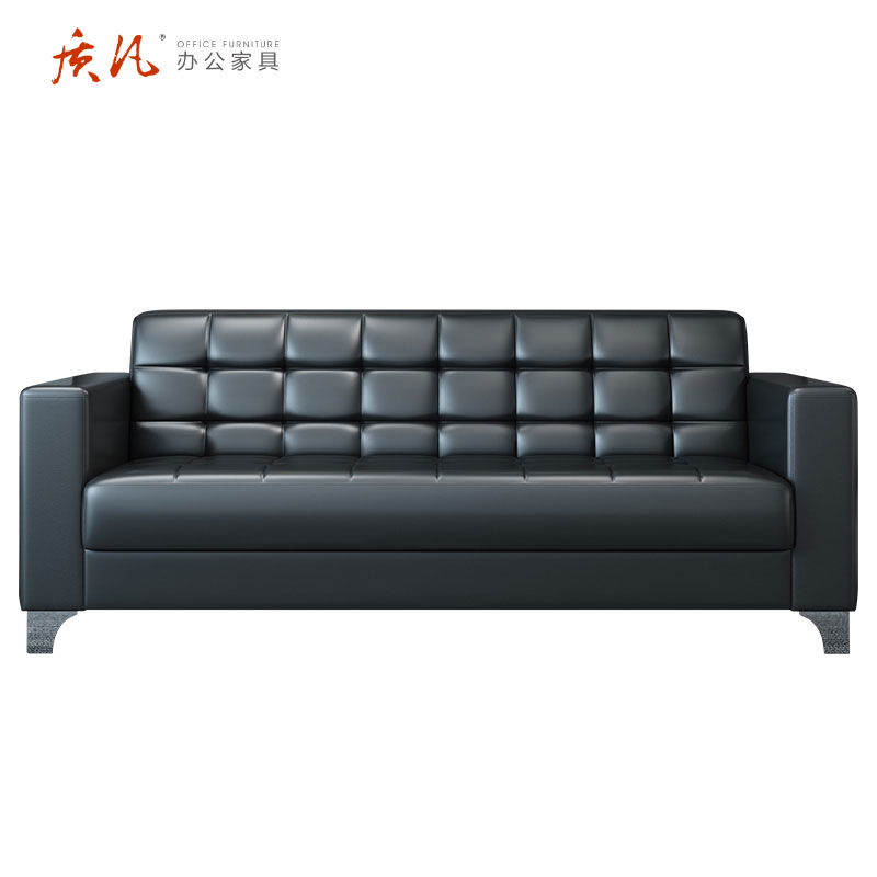 质凡办公沙发茶几组合现代商务接待小型沙发简约会客 沙发 1+1高清大图