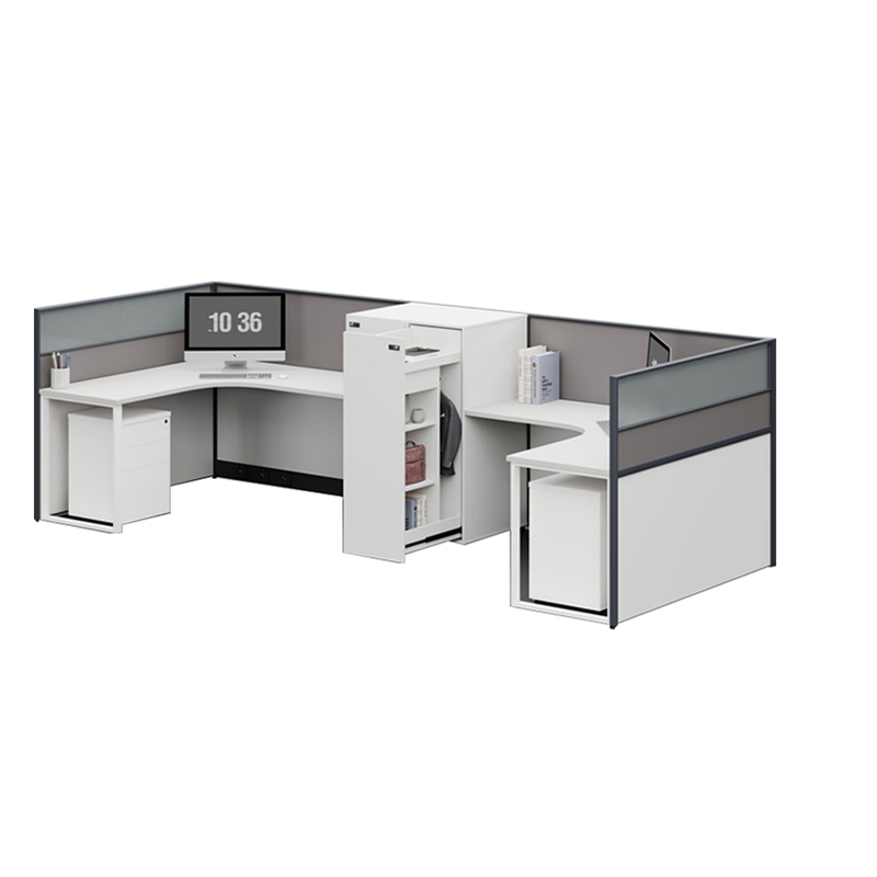 臻远ZYGW-129屏风工作卡位职员桌办公桌含储物衣柜 U型两人位