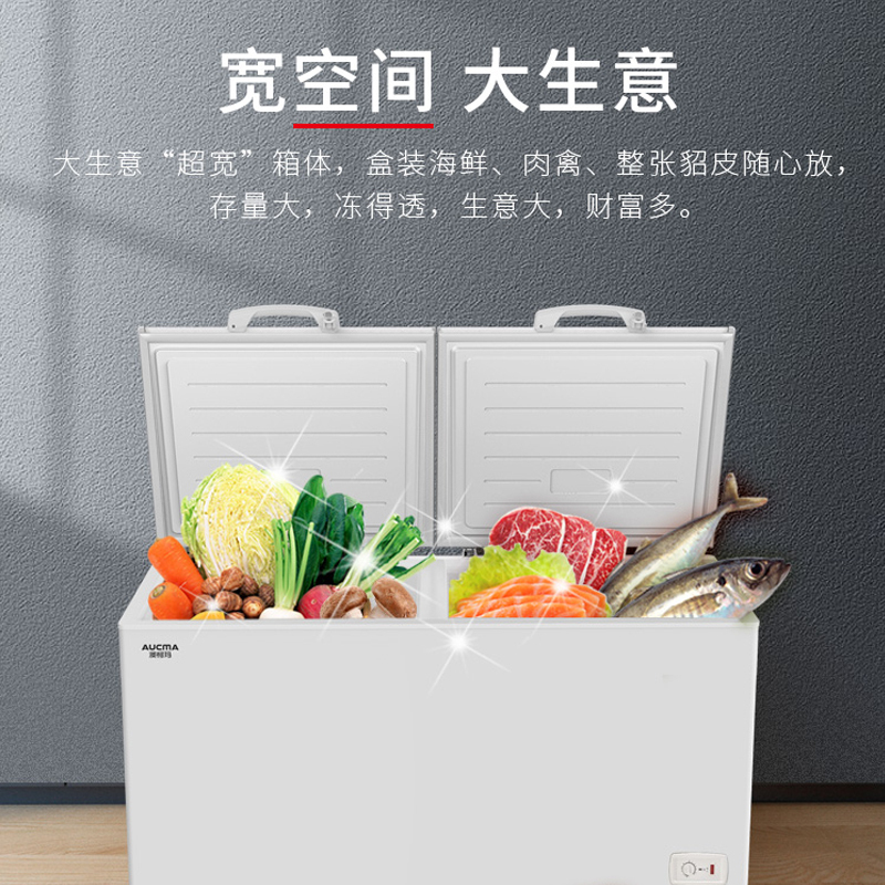 澳柯玛(AUCMA)-38℃低温商用卧式茶叶大容量冰柜 冷藏冷冻转换顶盖门 批发雪糕冷柜低温BC/BD-520SNA