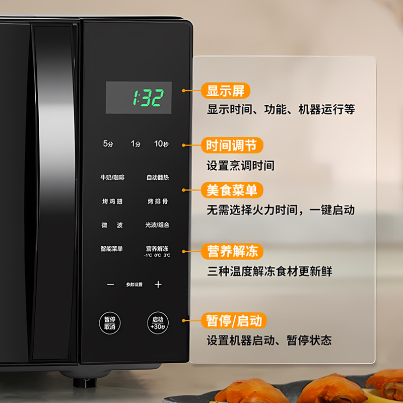 格兰仕(Galanz)微波炉 20升不锈钢微烤一体 平板速热光波杀菌智能营养解冻 光波炉G70F20CSL-C2K(RA
