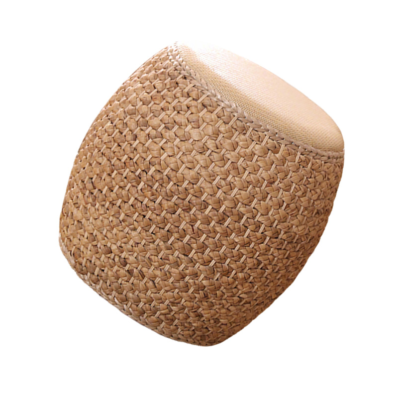 先围 藤编矮凳 原色40*42cm 个高清大图