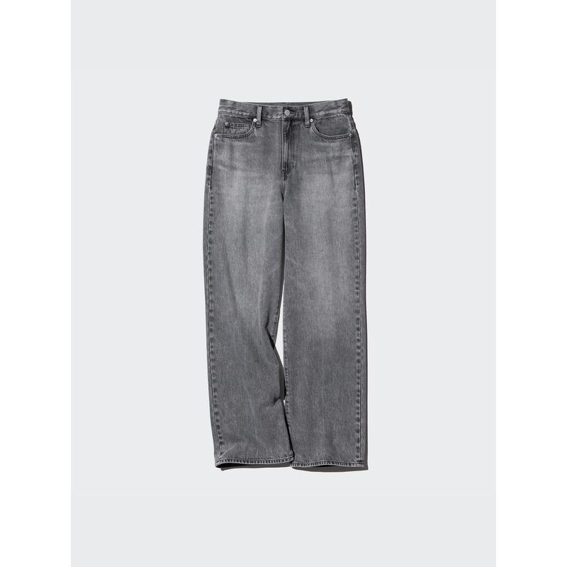 uniqlo优衣库牛仔裤休闲长裤女2024年夏季新款宽松显瘦直筒裤