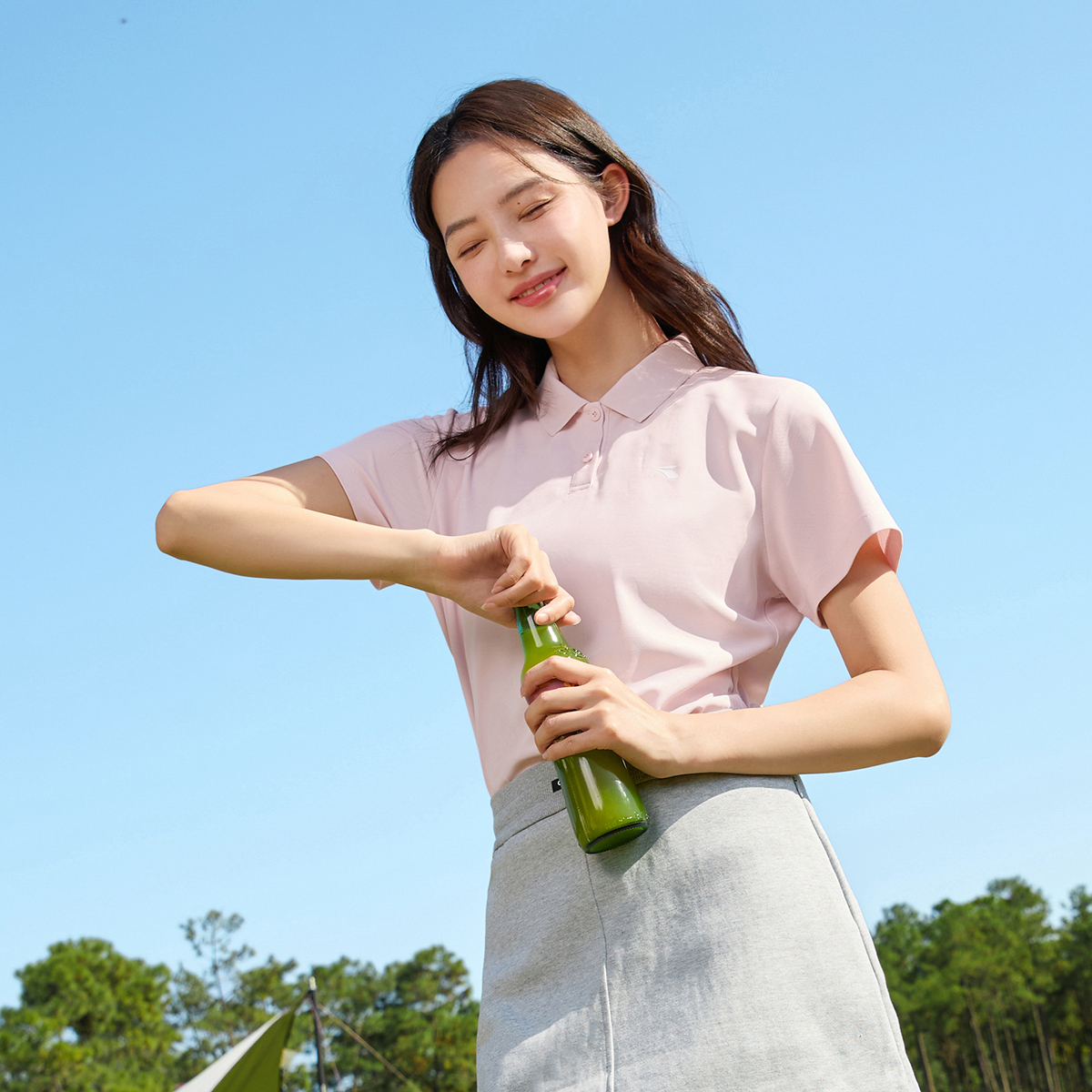 361°运动t恤女夏季时尚休闲polo衫女子健身翻领透气短袖潮662124110V高清大图