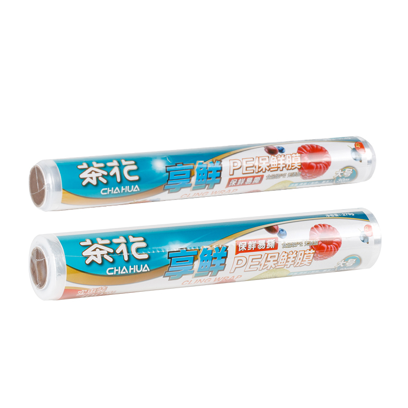 茶花保鲜膜家用经济装加厚塑料美容院用一次性厨房大卷食品保鲜膜[享鲜*保鲜膜L(100m*30cm)*1包]