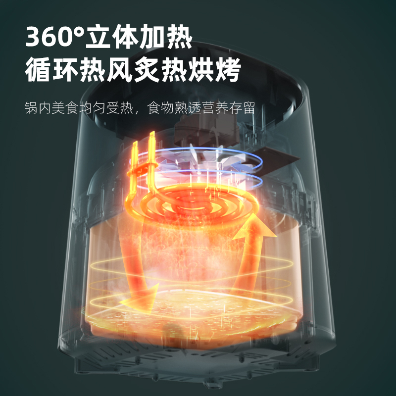 奥克斯空气炸锅家用全自动4.7L大容量多功能烤箱无油炸锅薯条机