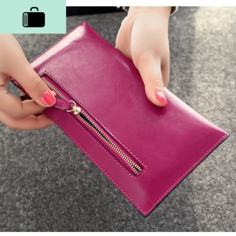 新款韩版女士长款钱包拉链超薄款软牛皮钱夹简约ins手拿包学生潮NEW LAKE图片