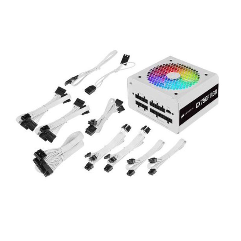 美商海盗船 (uscorsair) cx750f rgb 白色 750w 全模组电源 80plus