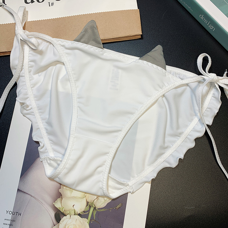 yunwuxin绳子两边系带内裤少女性感日系可爱诱惑棉裆绑带式低腰包臀