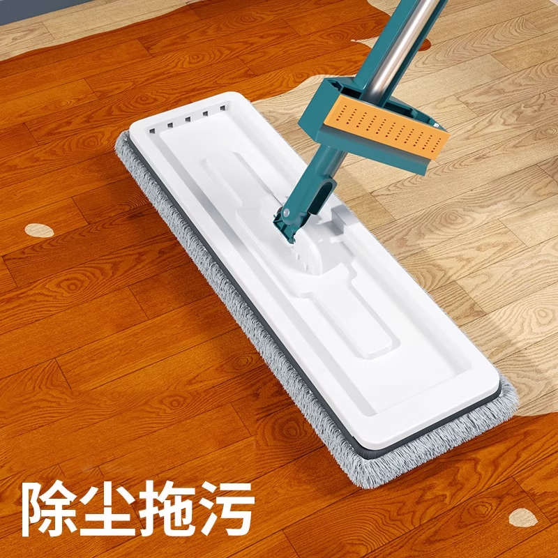丽佳邦扫把拖把三件套装家用一拖扫帚笤帚簸箕组合宿舍免手洗K 北欧蓝-拖扫套装+2块布高清大图