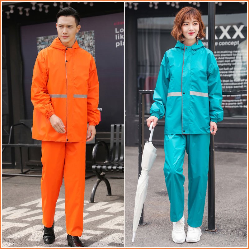 骑行雨衣雨裤套装电动单车摩托车双层加厚雨披男女式成人分体反光创意简约家居家晴雨用具