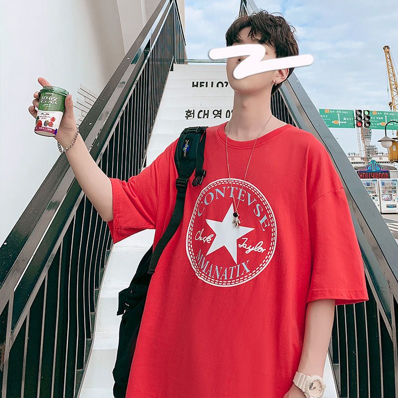 梵克公牛2020夏季短袖T恤男港风ins牌bf风学生半截袖宽松百搭流男衣服