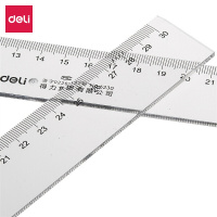 得力(deli) 塑料直尺 耐磨低误差透明尺子直尺 工程测量 绘图制图 6230/30cm