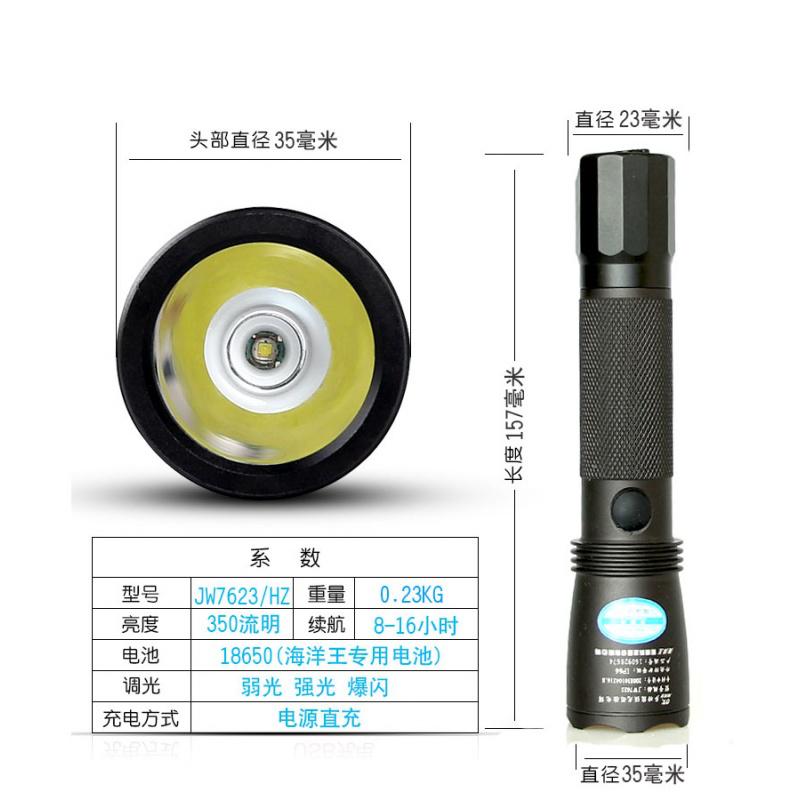 企购优品 海洋王 国标JW7623 /HZ防爆强光 巡检防水手电筒消防矿灯可充电