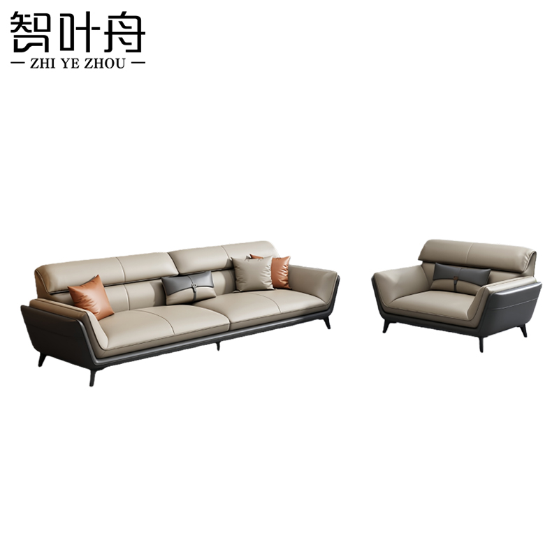 智叶舟沙发组合213*90*85cm(3+1)套高清大图