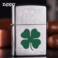美国ZIPPO打火机 芝宝 幸运四叶草24699 银色 男士礼品