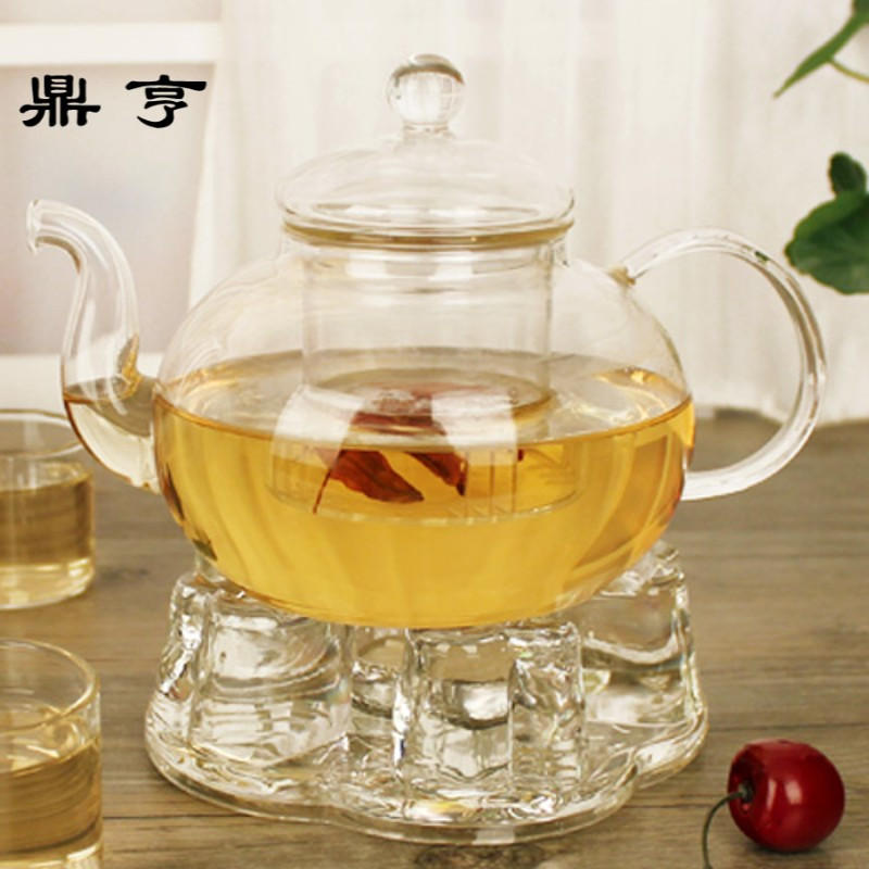 鼎亨耐高温水果茶壶花茶具套装可加热玻璃茶壶家用保温煮茶壶泡茶