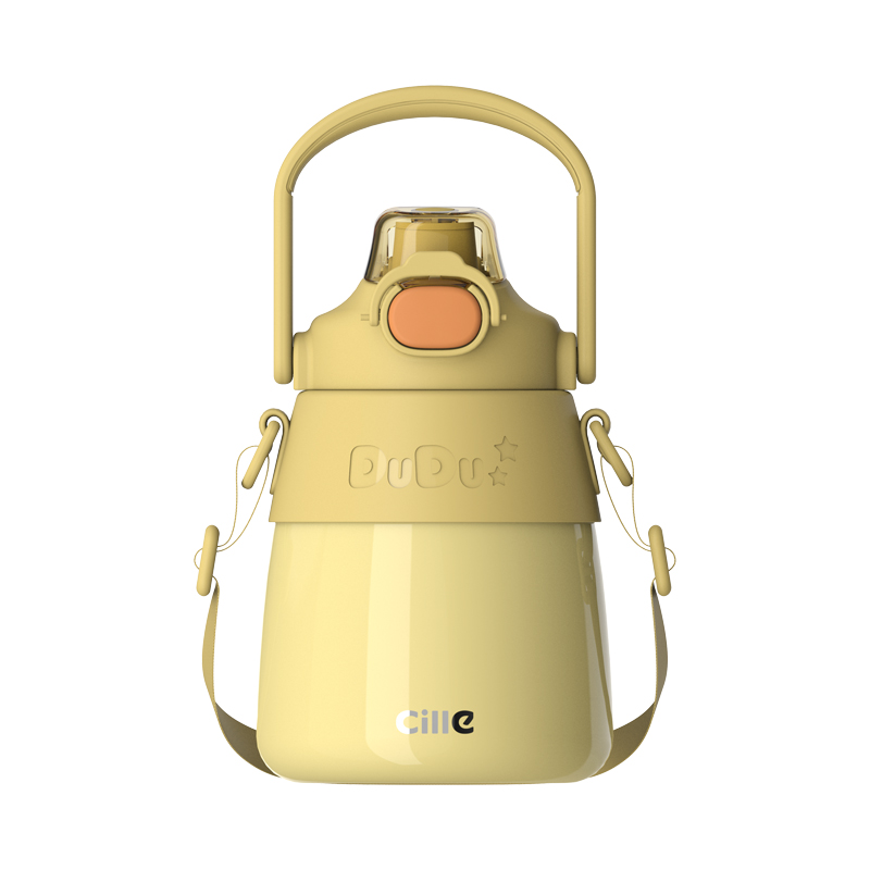 希乐Cille双饮大肚保温杯女士高颜值大容量水杯儿童学生吸管水杯户外便携杯高清大图