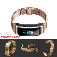 适用于华为B5手环真皮表带 通用S1手表腕带watch1小牛皮折叠扣替换带时尚多彩金属 防水运动防汗商务不锈钢