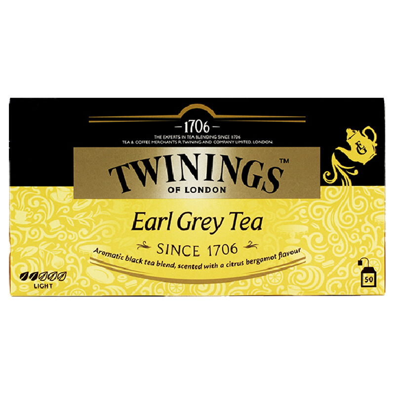 英国川宁(TWININGS) 豪门伯爵经典红茶50包*2g 波兰进口茶叶袋泡茶包