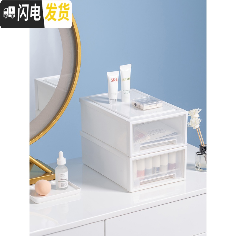 三维工匠抽屉式收纳箱塑料透明衣柜收纳盒衣物储物柜子衣服收纳整理箱高清大图