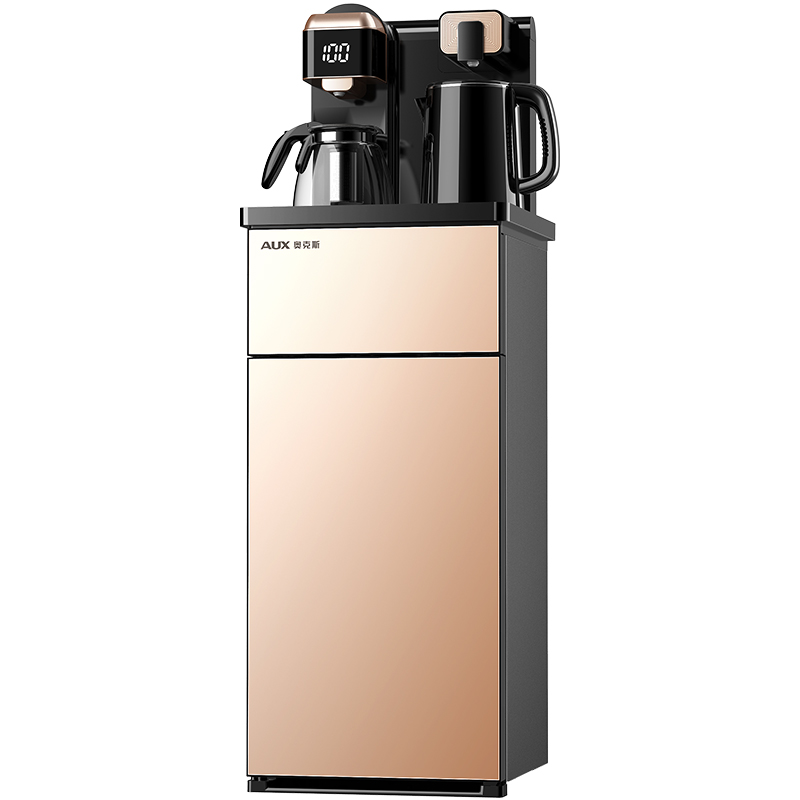 奥克斯饮水机家用下置水桶装水全自动智能遥控制冷制热新款茶吧机 黑色 温热高清大图