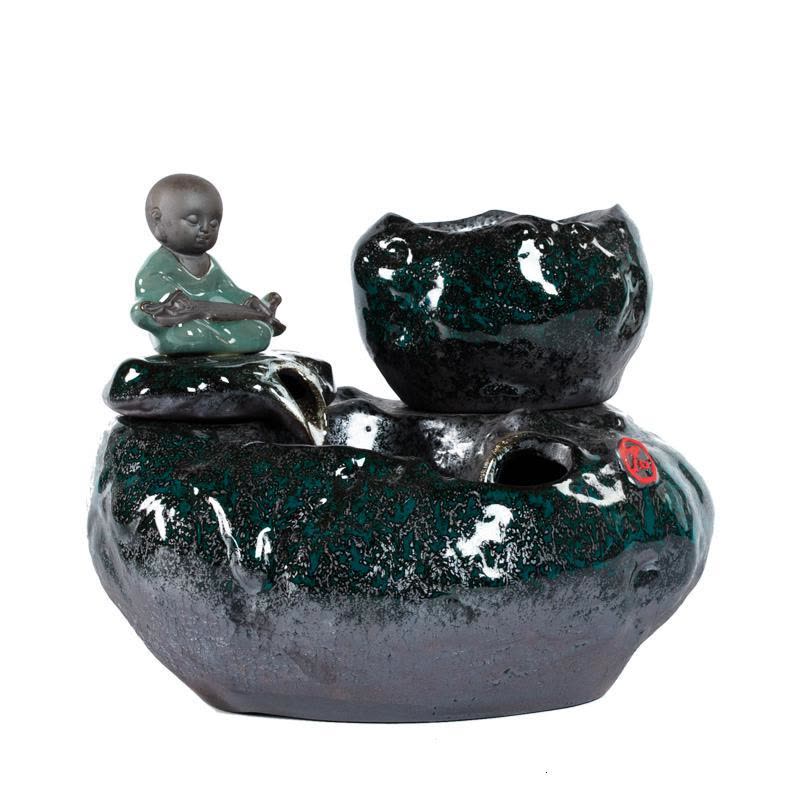 美帮汇中式禅意陶瓷绿植轮客厅办公室家居工艺摆件开业礼品图片