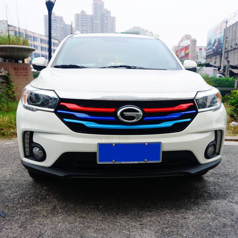 广汽传祺gs4三色中网装饰条贴改装专用传奇gs4前脸车贴纸汽车用品