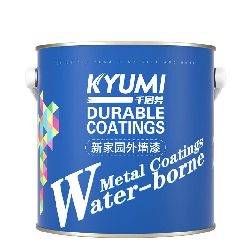 千居美新家园外墙漆防水防晒耐候抗污乳胶漆外墙涂料3KG E1-0501米黄高清大图