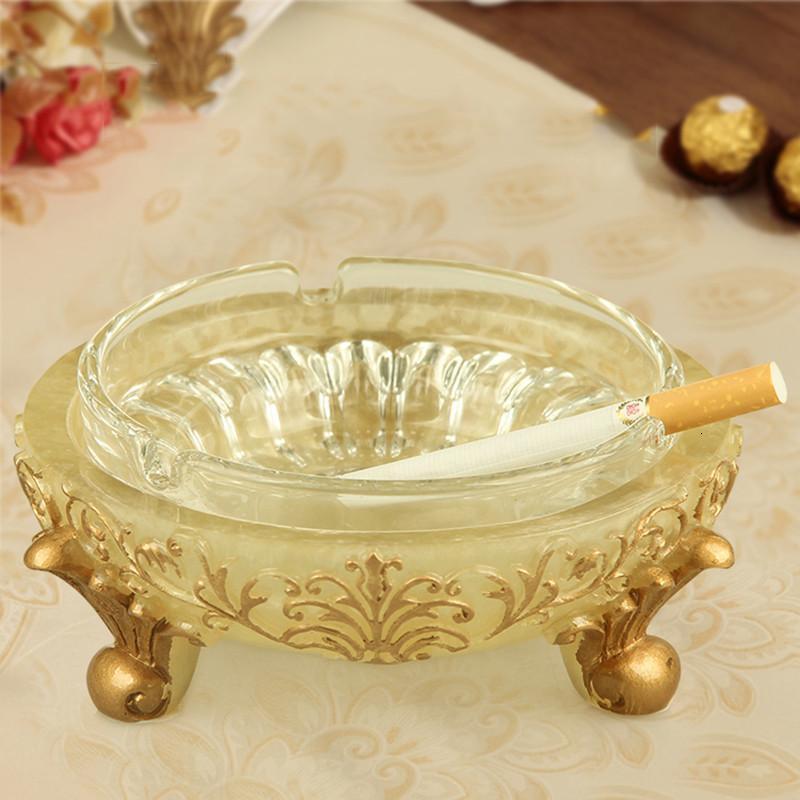 客厅欧式烟灰缸时尚烟灰缸不带盖可爱创意个性双层烟缸-吉祥灯笼珍珠